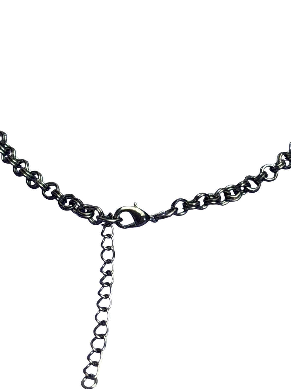 Statement Black Plastic Beaded Fringe Bib Necklace Gunmetal 21 – 23 inches Long