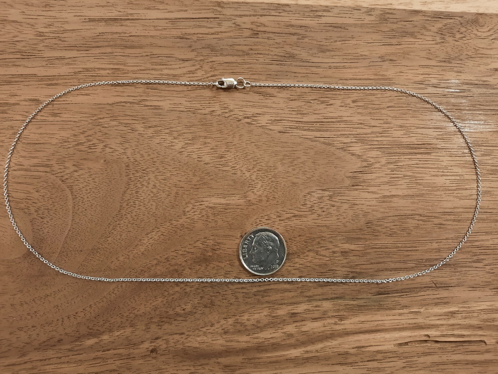 17.5″ 14K White Gold 1.0mm Rolo Chain Necklace – 1.604 grams Excellent Condition