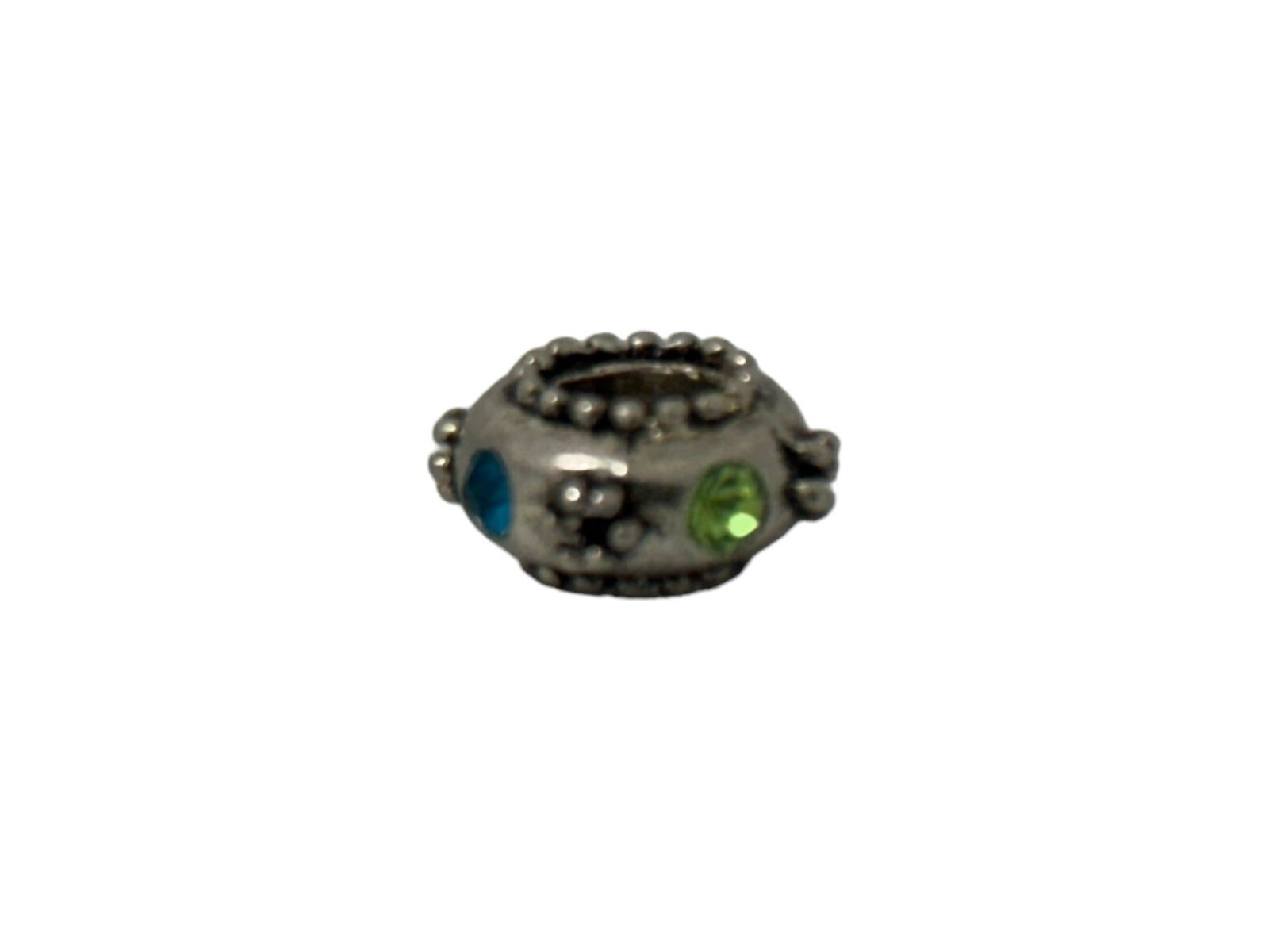 Bead Charm Blue Pink Green Rhinestones Band