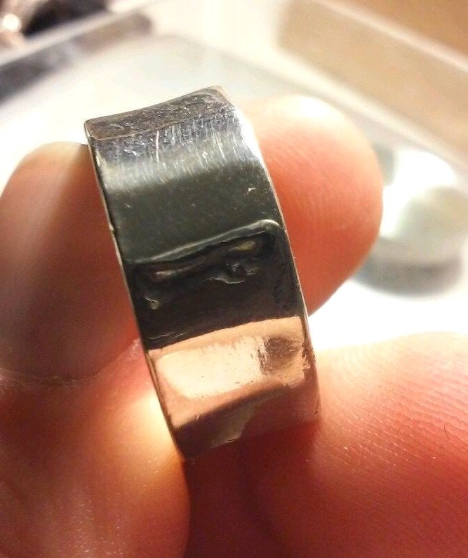 Multi Facet .925 Sterling Silver 10 mm Wide Band Ring – Sz 11.5 – Free Shipping