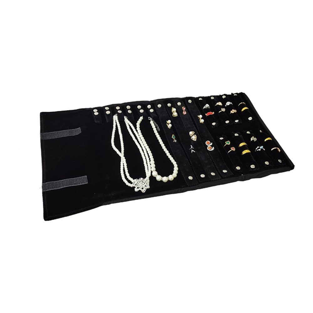 Velvet Travel Jewelry Case Roll Bag Organizer for Necklace Bracelet Earrings …