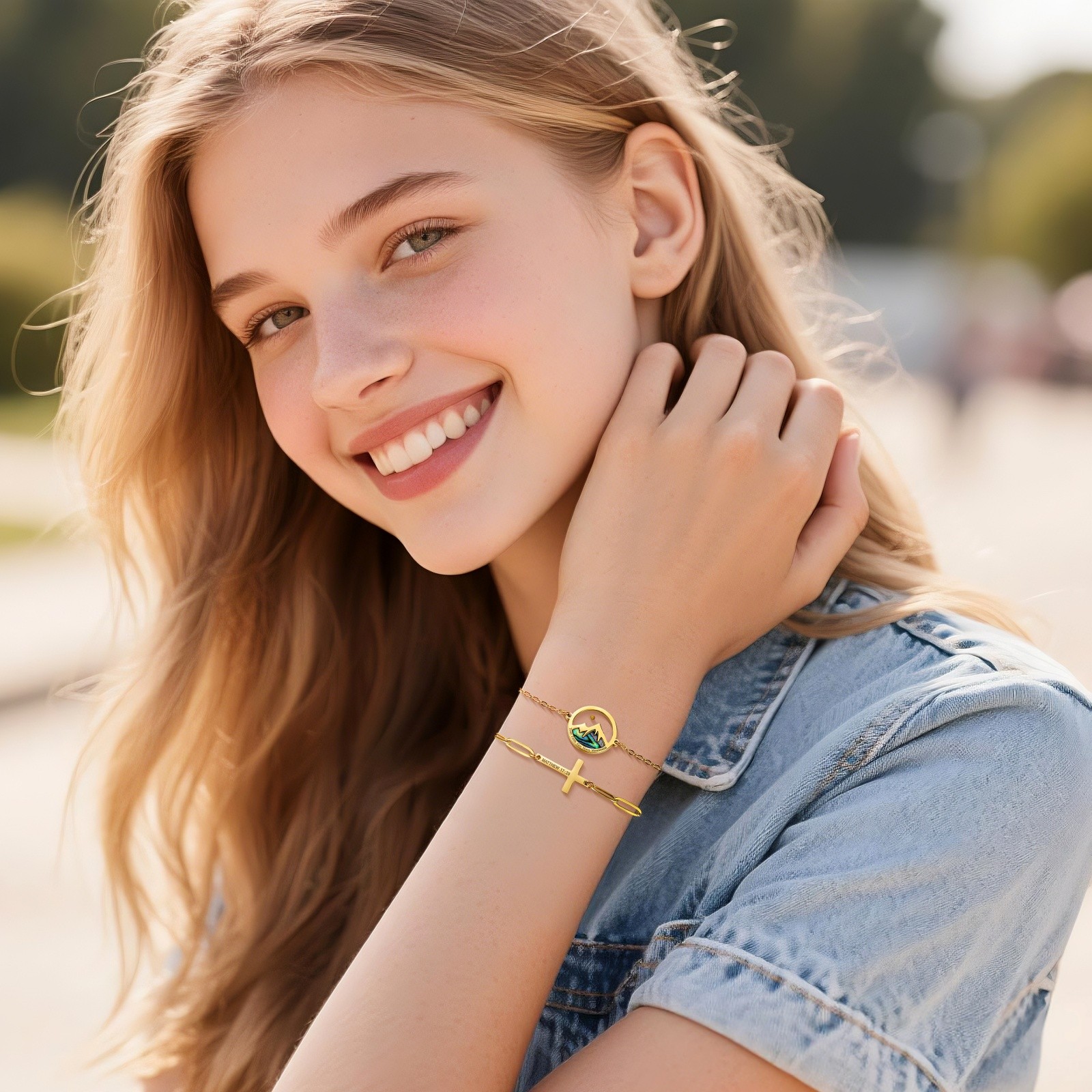 2Pcs Womens Christian Mustard Seed Cross Bracelet Faith Gift For First Communion