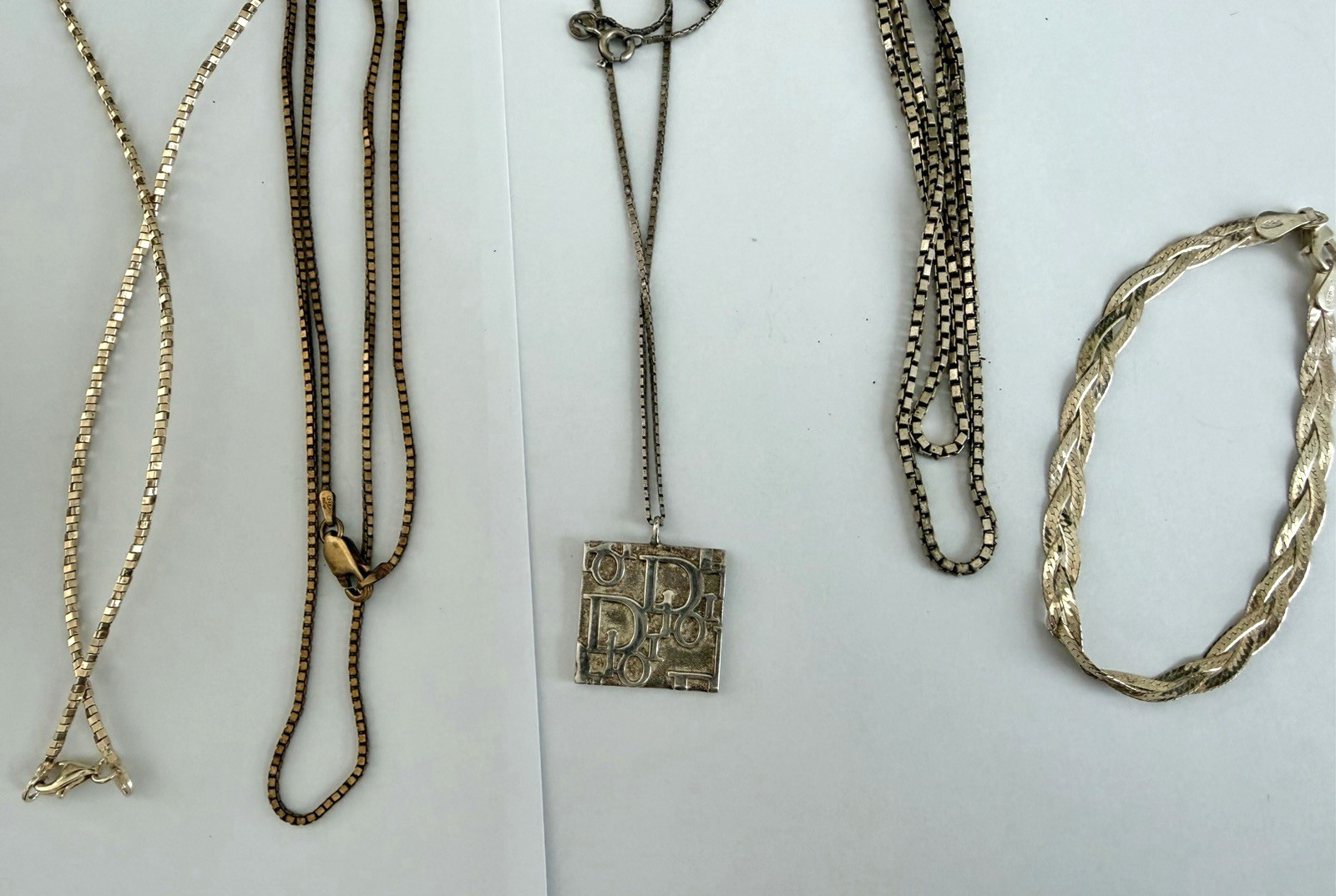 Substantial Vintage 925 Sterling Silver Jewelry Lot 8pcs 114g Necklaces Bracelet