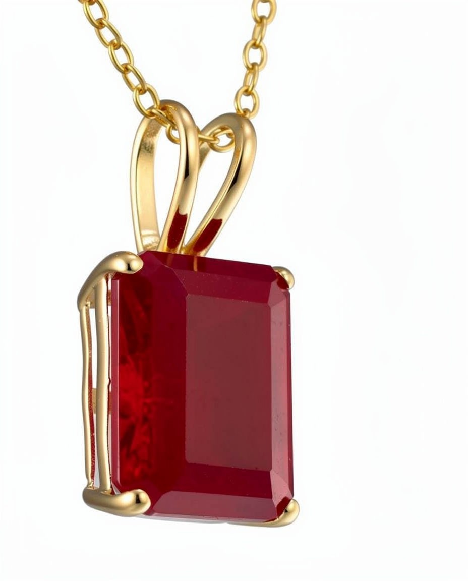 GENUINE 1.90 Cts RUBY PENDANT SOLID 14K YELLOW GOLD – Free Appraisal Service