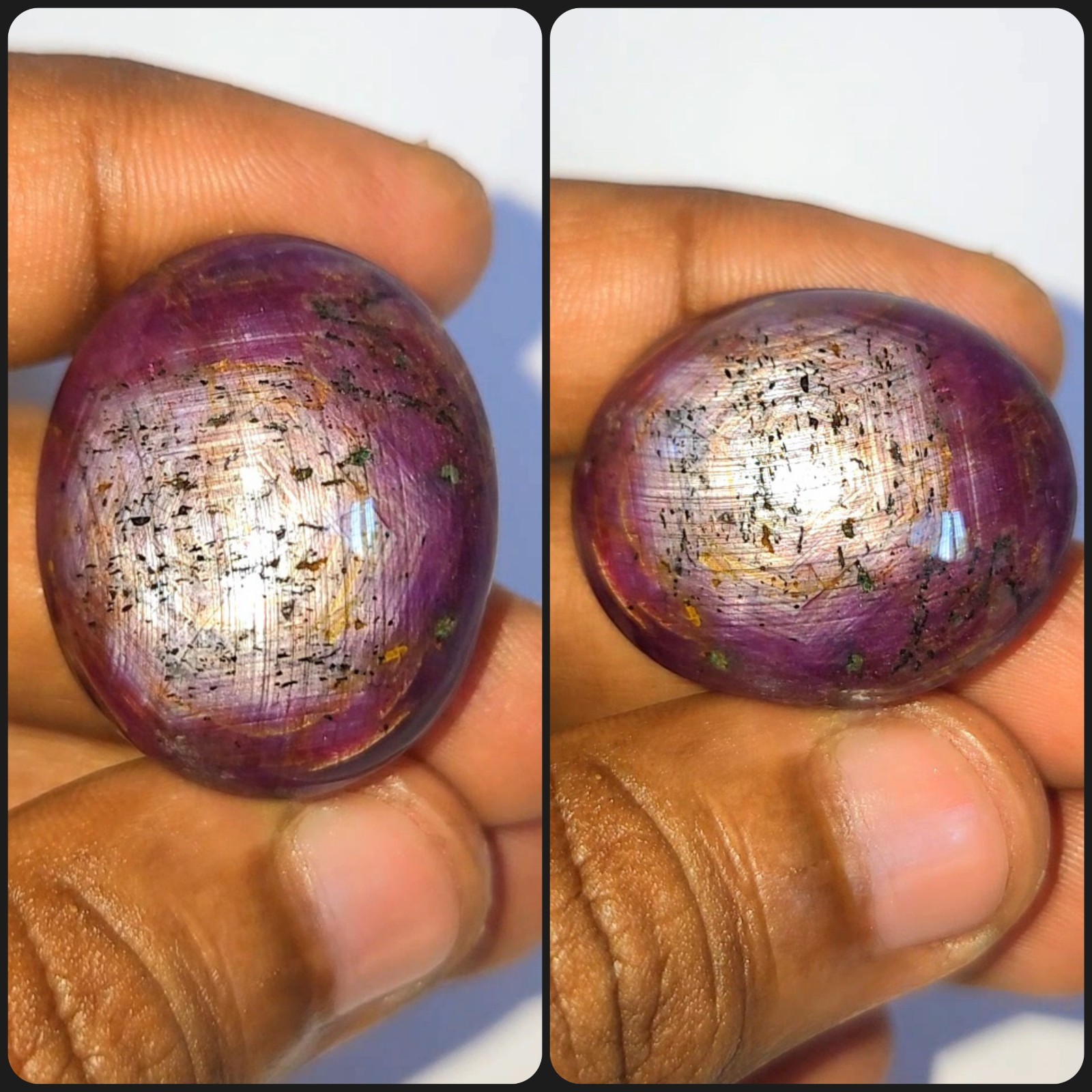 Natural 108.20 Ct Star Ruby Purplish Red Oval Cabochon loose gemstone