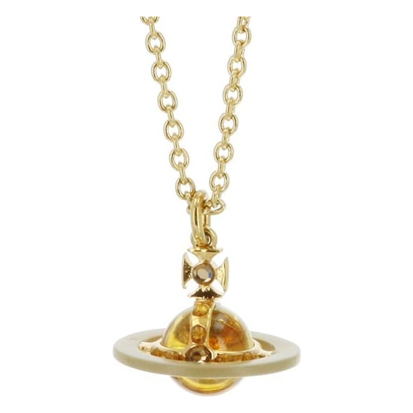 Vivienne Westwood Petite Original Orb Necklace Gold Khaki 6302039J/02R933 New