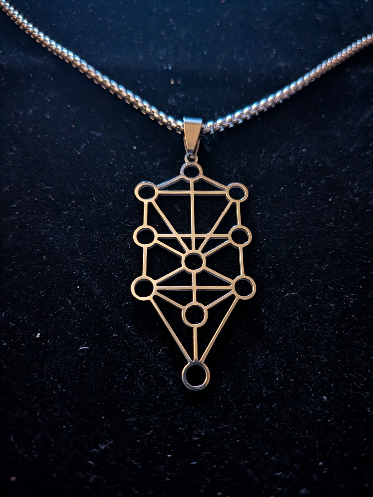 Metaron’s Cube (2) & Kabbalah Tree of Life Sigils, 3Pendants, Stainless Steel
