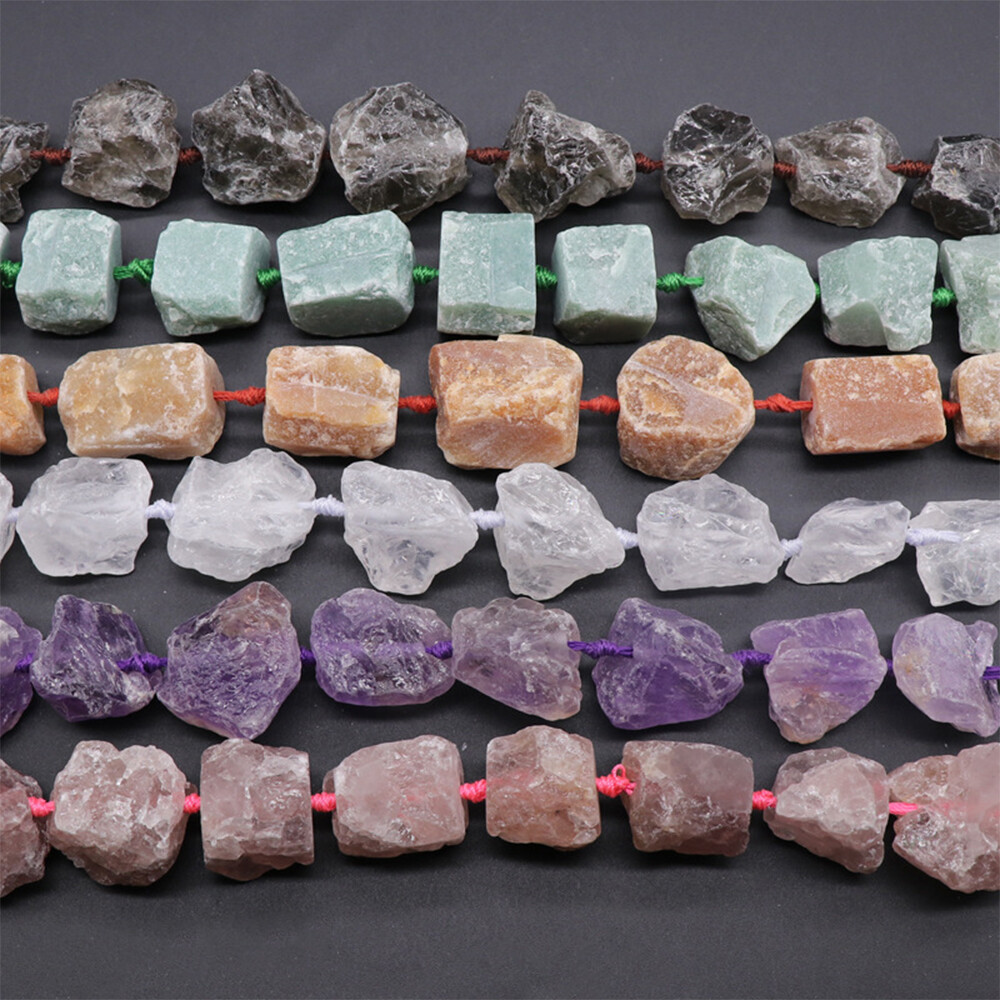 15-30mm Natural Rough Raw Stone Loose Beads Crystal Nugget Mineral Gemstone DIY