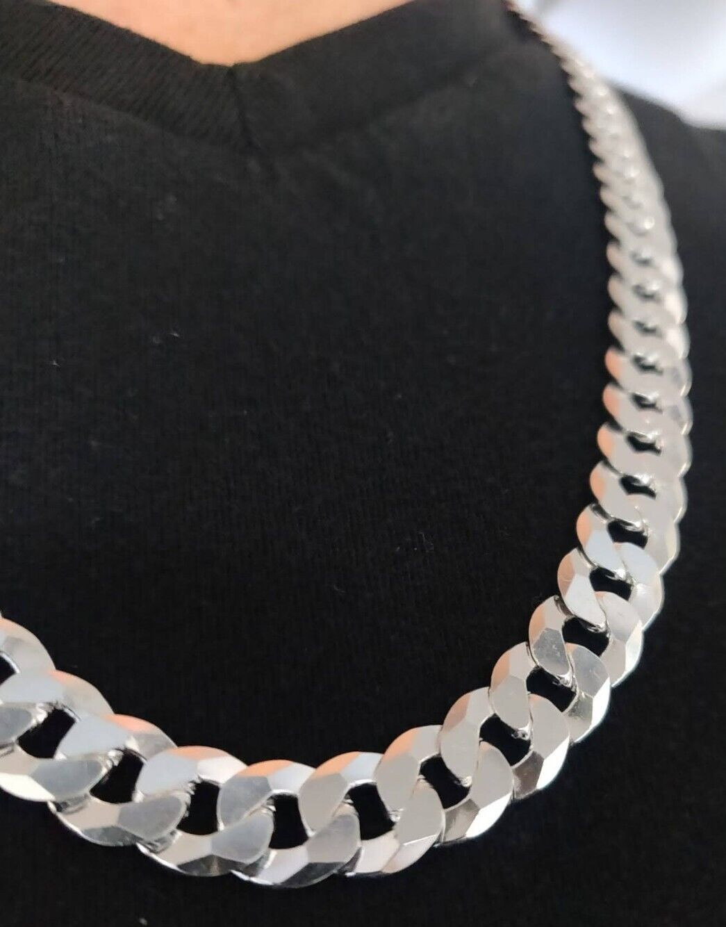 cadena de plata 925 Italiana 26″ larga 10mm 925 silver chain made in Italy