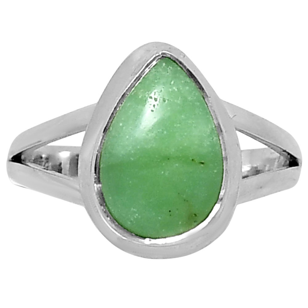 Premium Chrysoprase – Australia 925 Sterling Silver Ring s.7 Jewelry R-1008