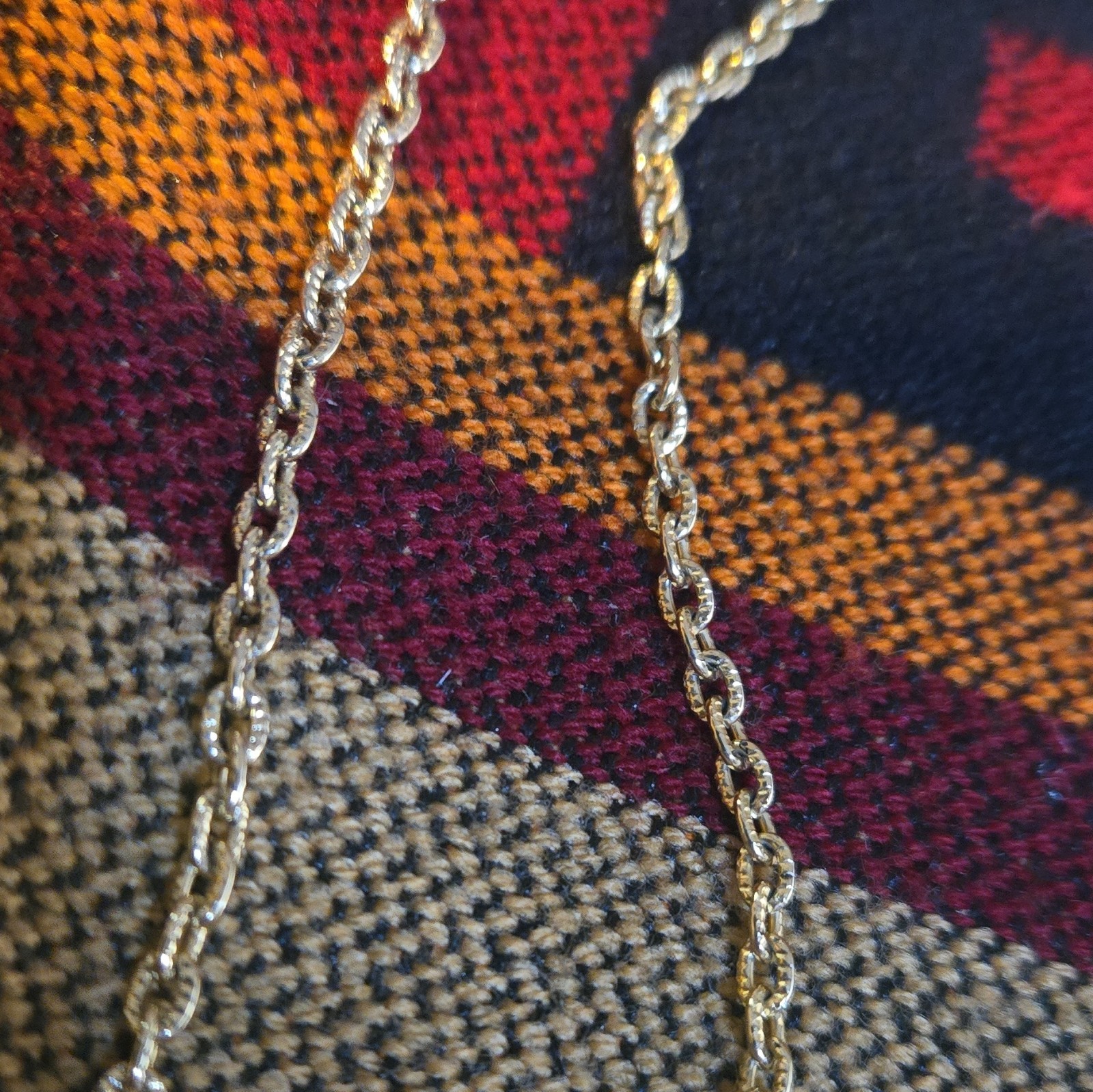 Silver Tone Rope Chain Necklace Metal Chain Style Spring Ring Clasp No Stone