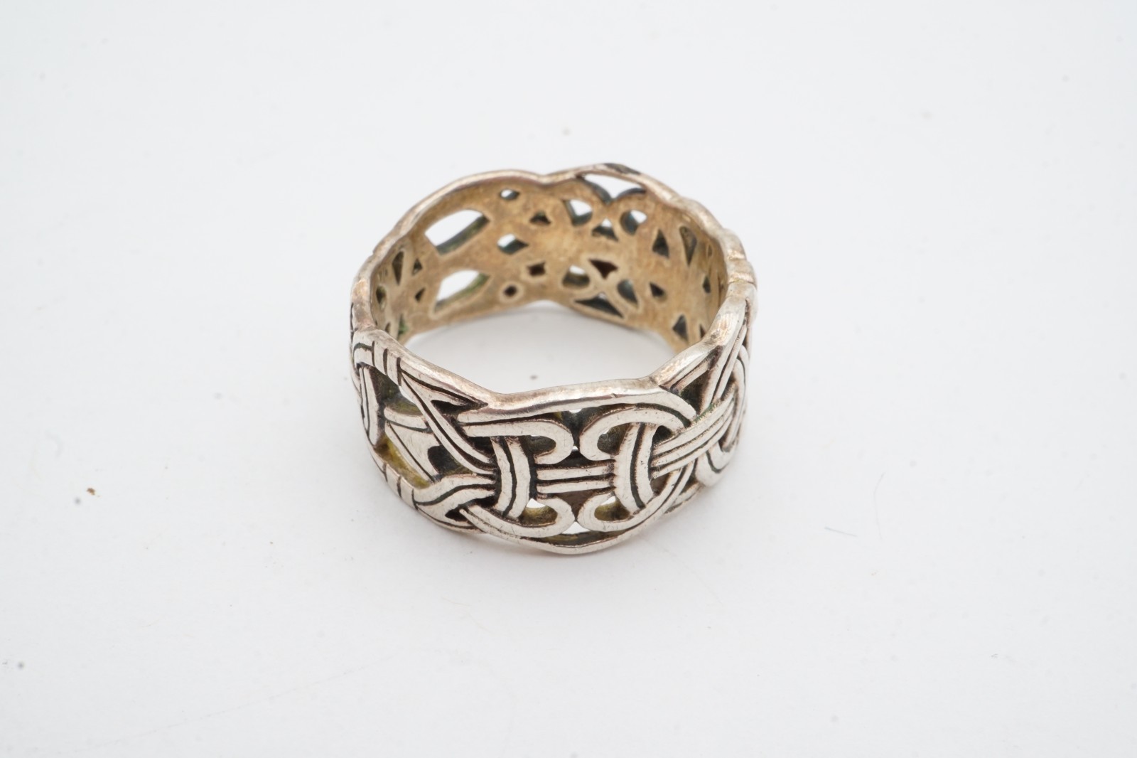Vintage Peter Stone PSCL Sterling Silver 925 Celtic Ring Size 7.75