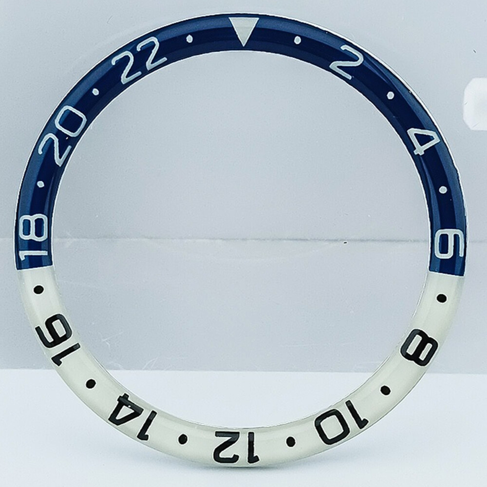 38mm Resin+Aluminum Alloy Blue Luminous Watch Bezel for SKX007 SKX011 Series