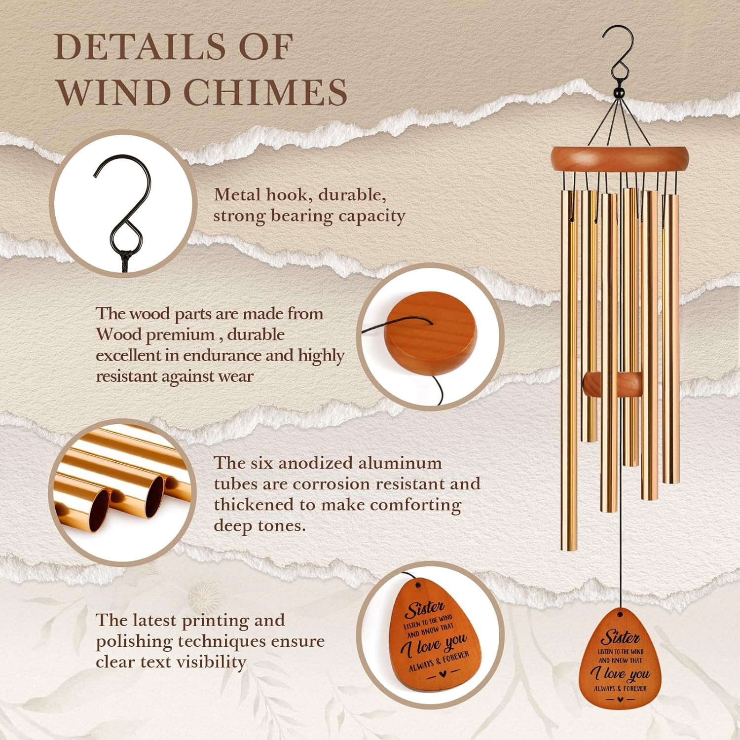 Sister Gifts Mothers Day Sister Birthday Gifts Wind Chimes Sisters Presents