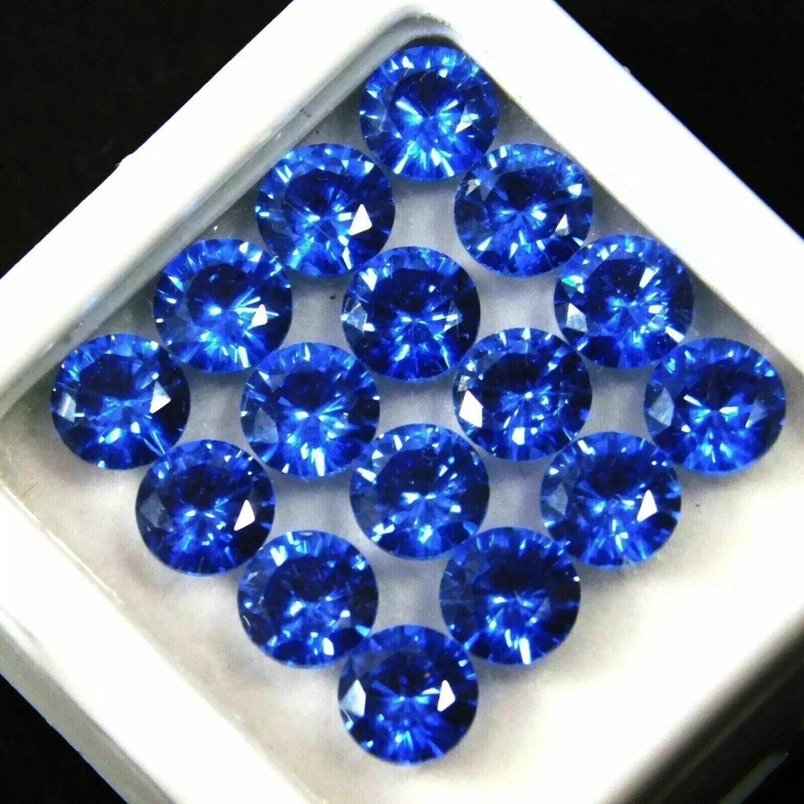 Round Cut Lot 10 Pcs Blue Color Sapphire 8mm Certified Natural Loose Gemstone