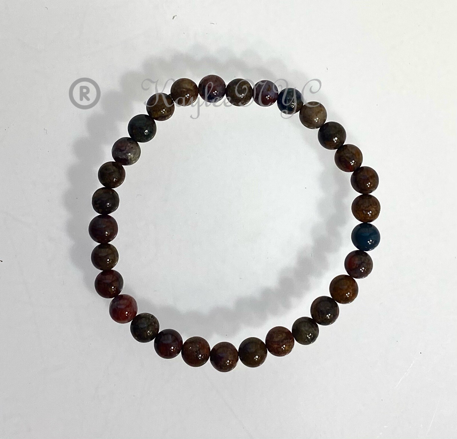 Wholesale 6 Pcs Natural Pietersite Eye 6mm 7.5” Stretch Bracelet Crystal