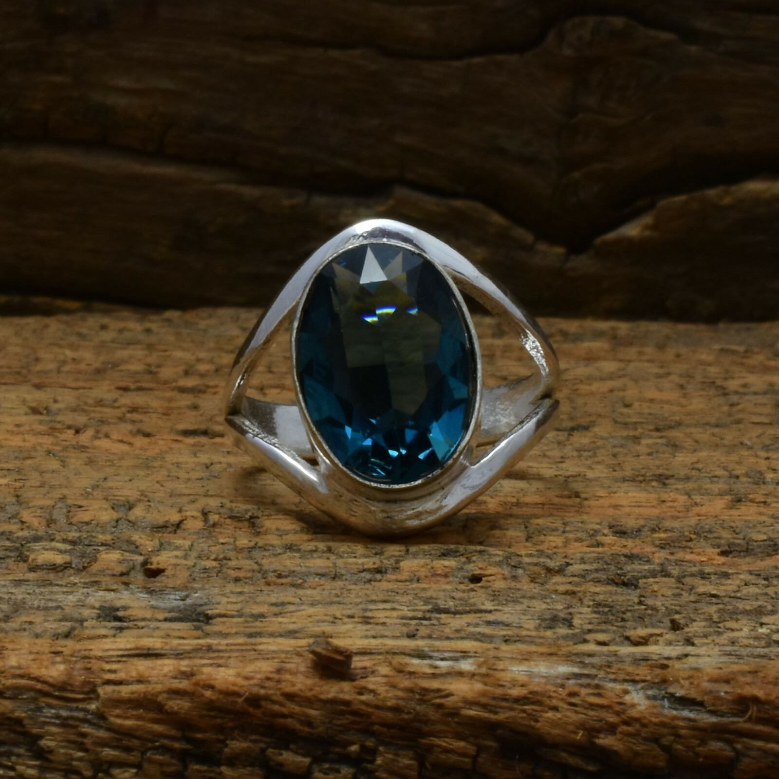 Fine Iolite Topaz Gemstone 925 Sterling Silver Handmade Ring All Size