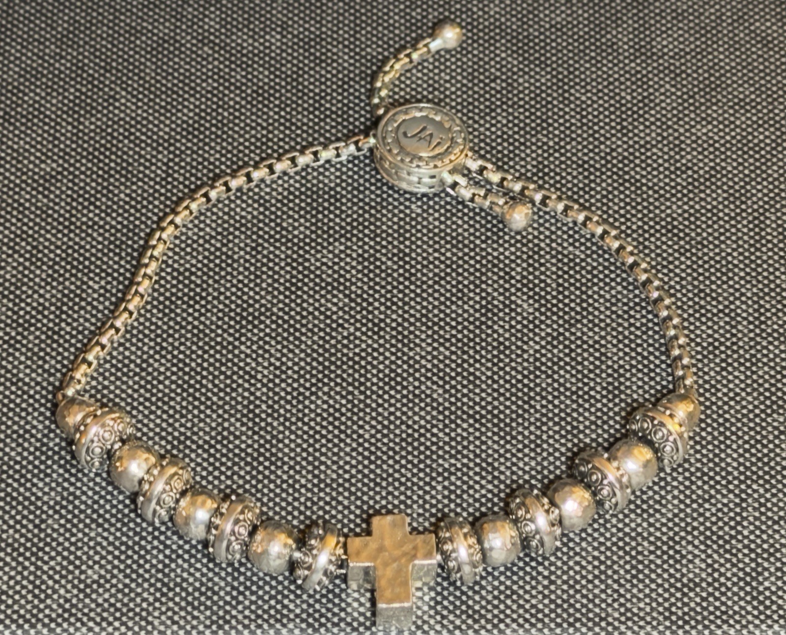 JAI By John Hardy Sterling Silver Bead & Cross Bracelet- Weight