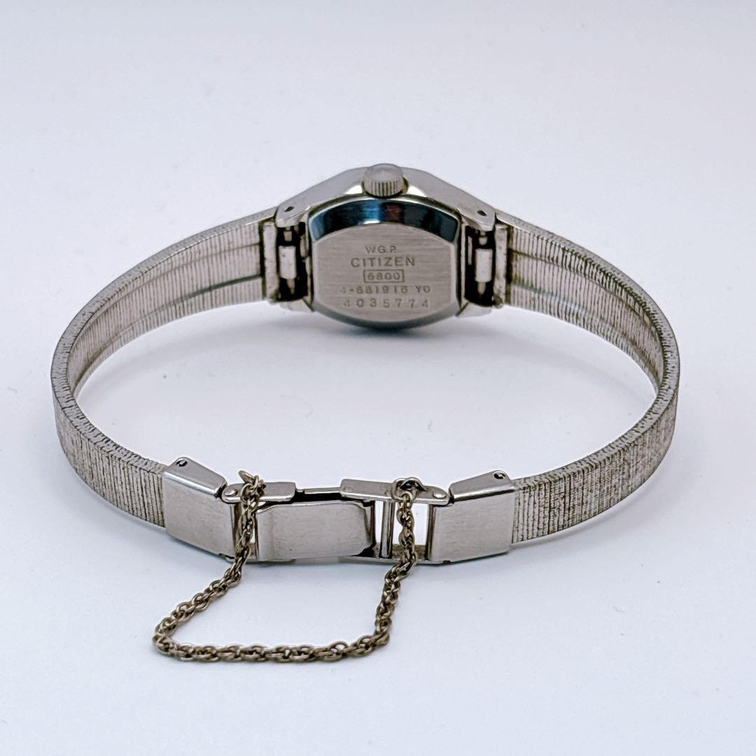 Working CITIZEN Special Cut Glass Manual Winding Octagonal Blue Watch