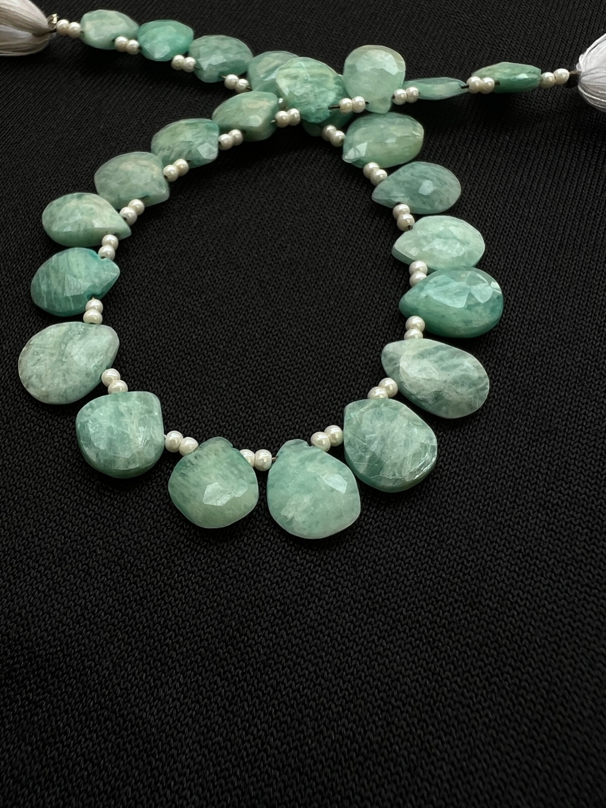 Natural Amazonite Faceted Pear Briolette Beads 1 Strand 8-9mm Teardrop Gemstone