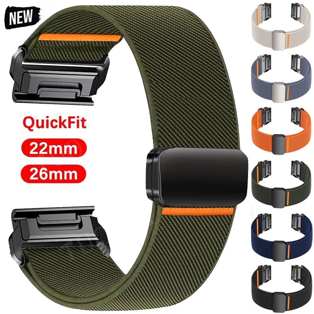 QuickFit 22mm 26mm Nylon Band Strap For Garmin Fenix 8 E 7 7X 6X Pro 5X/Epix Pro