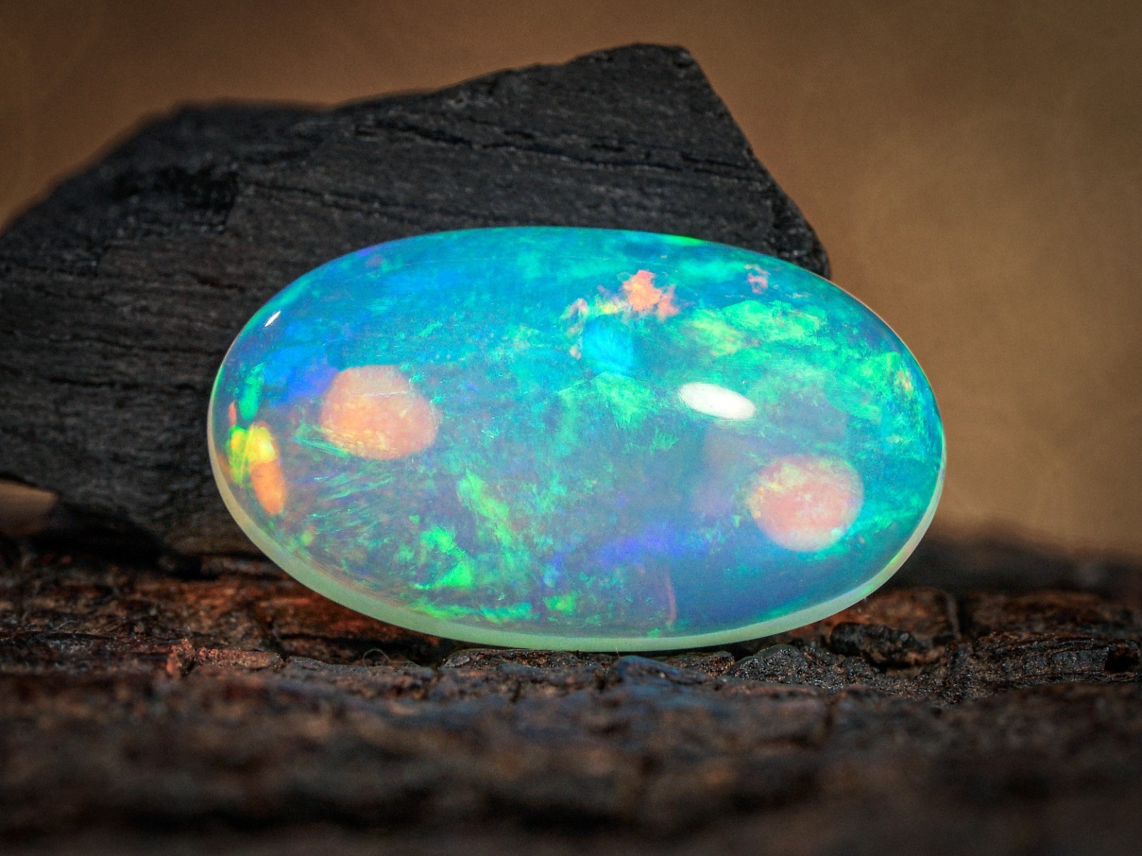 3.05 Carat Ethiopian Fire Opal Cabochon 14x8x4 MM Oval Shape Welo Fire Opal