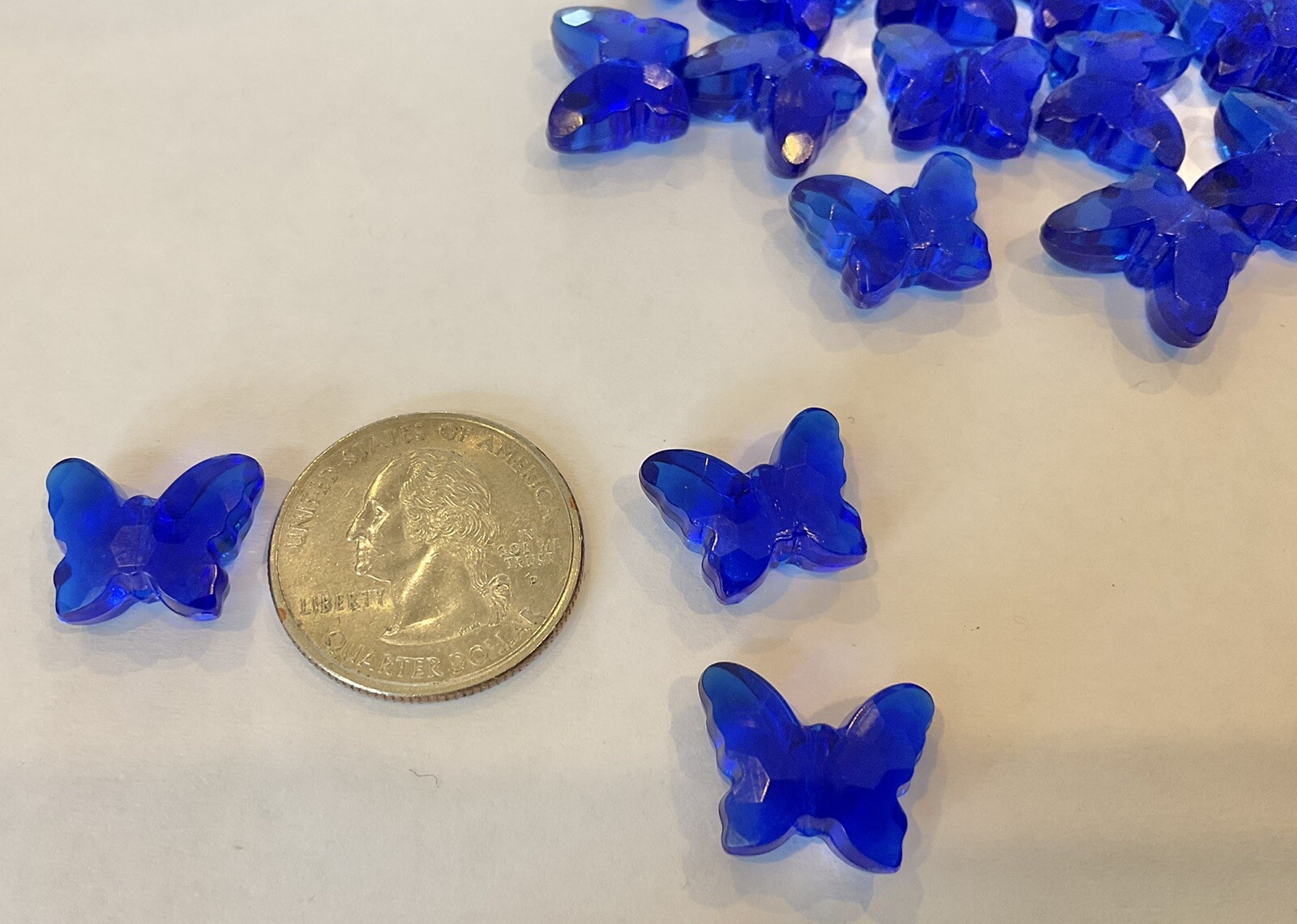 Plexi- Vintage German(1980s) 22MM Butterfly Beads Blue(20 PCs $9.99)