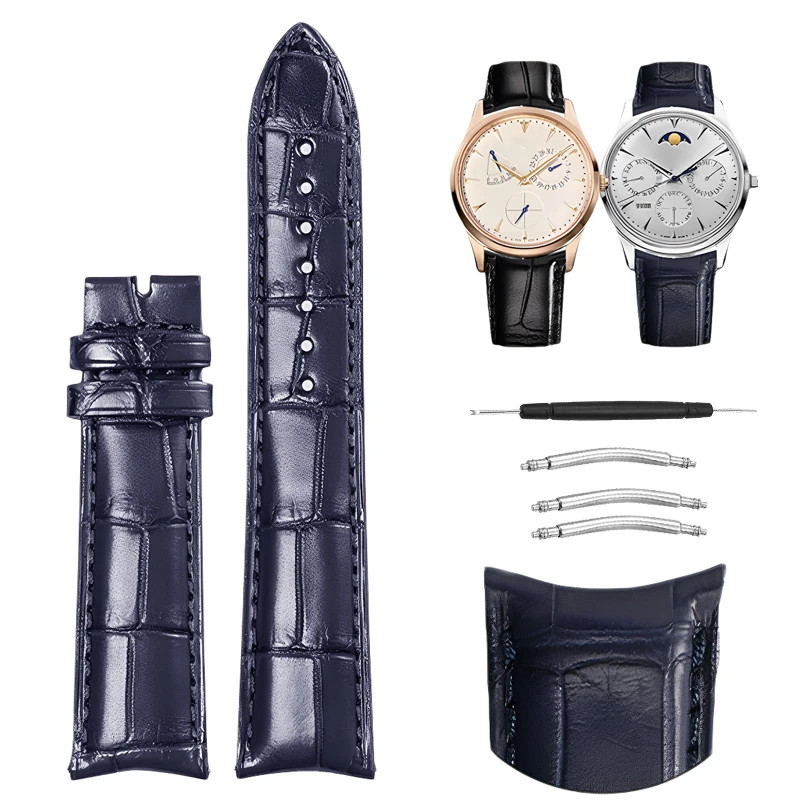 Cro.co.dile Leather Strap for Patek Ulysse Nardin JLC Piaget 20x16mm Watch Band