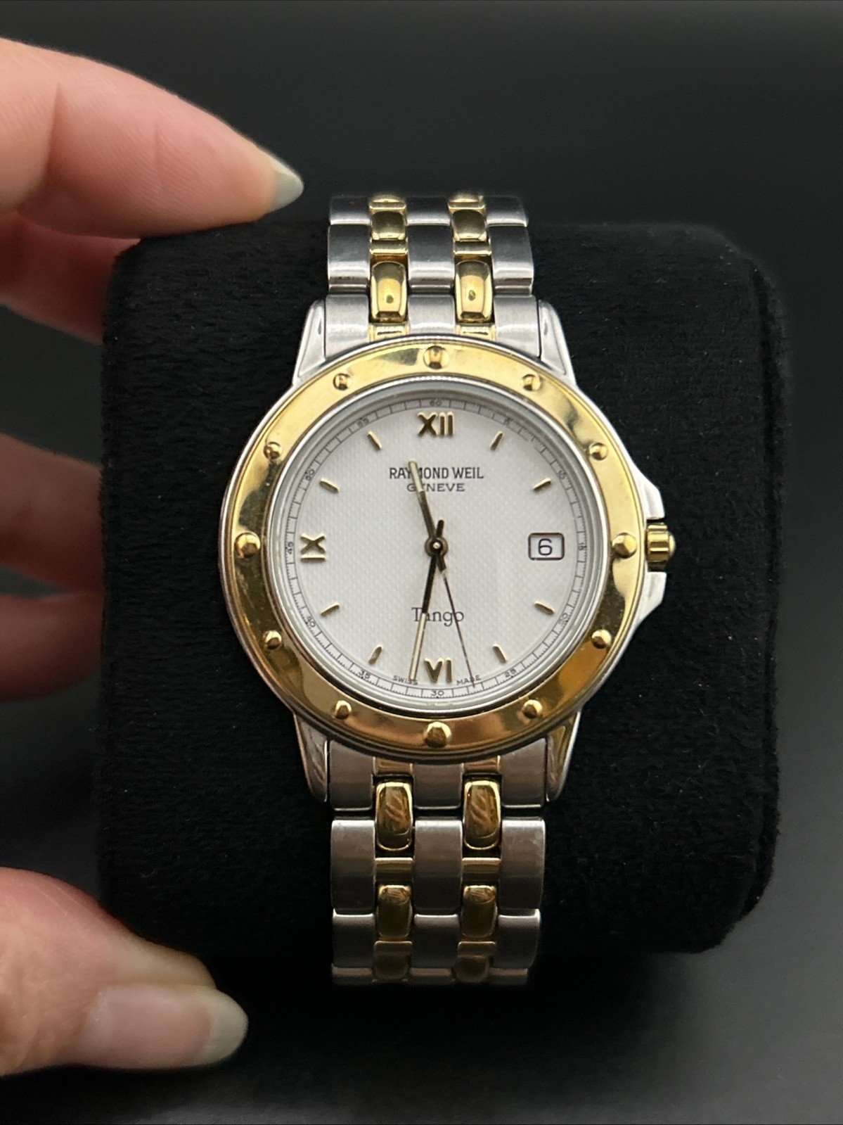 Raymond Weil Tango Collection 5560 Two-Tone Men’s Watch Sapphire Crystal 36mm