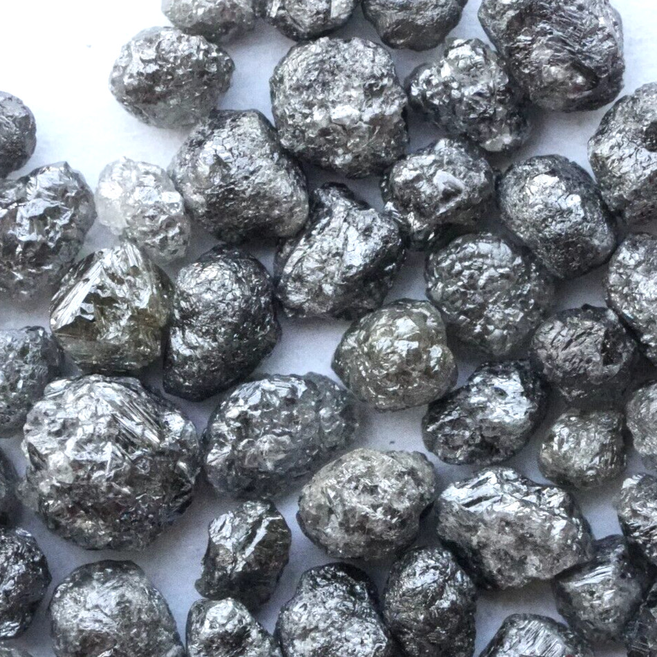 Natural BLACK Uncut Raw Premium African Loose Diamonds 4 PCS 1.00 Ctw