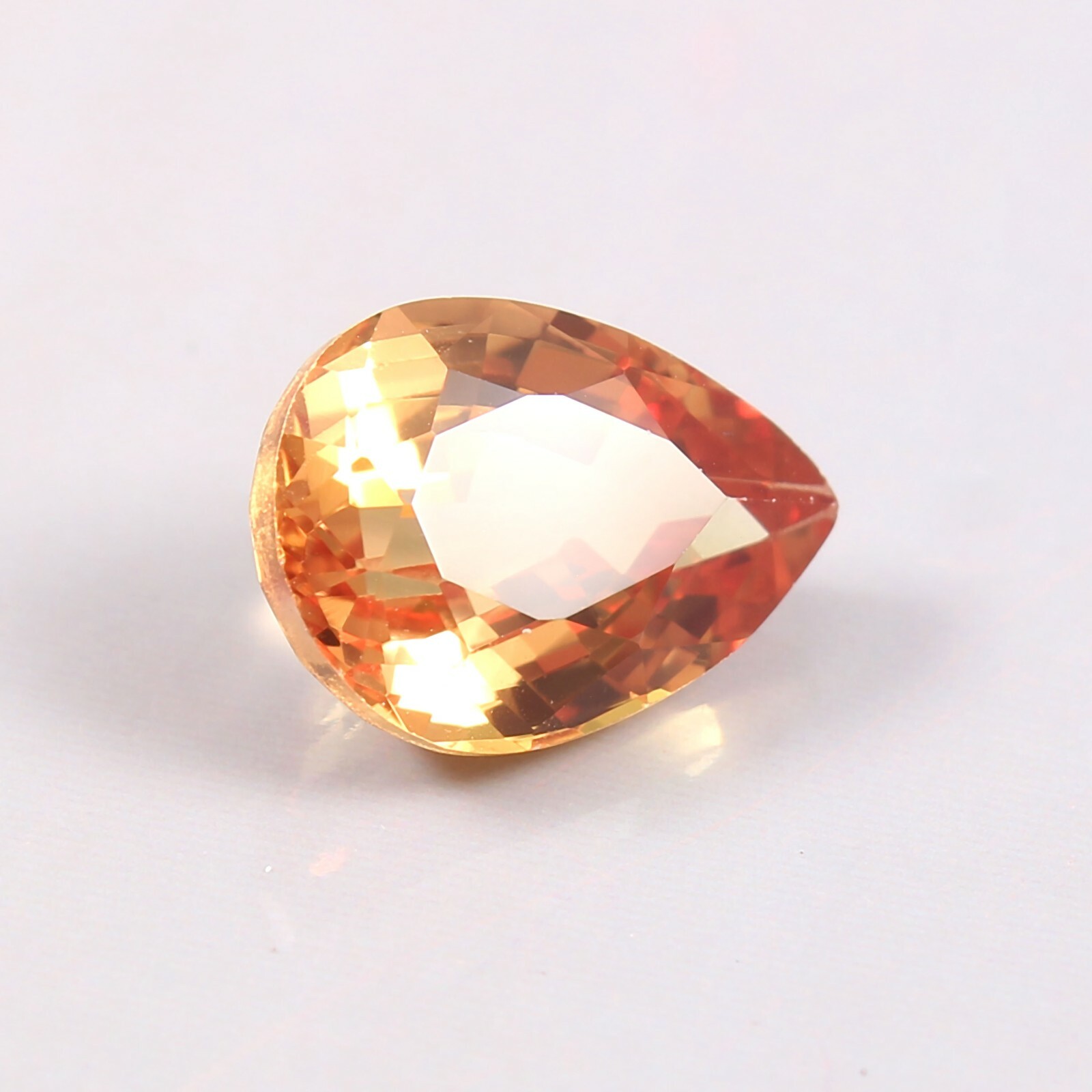 Natural Flawless Ceylon Padparadscha Sapphire Pear Loose Cut Gemstone 4.40 Ct