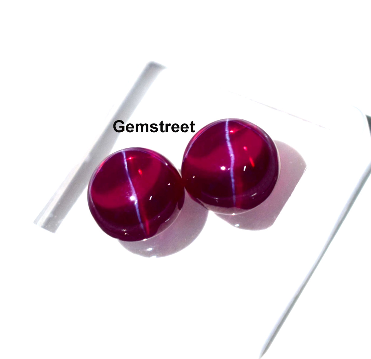 Natural Star Red Ruby Pair Set Cabochon Loose Gemstone Perfect Matching Jewelry
