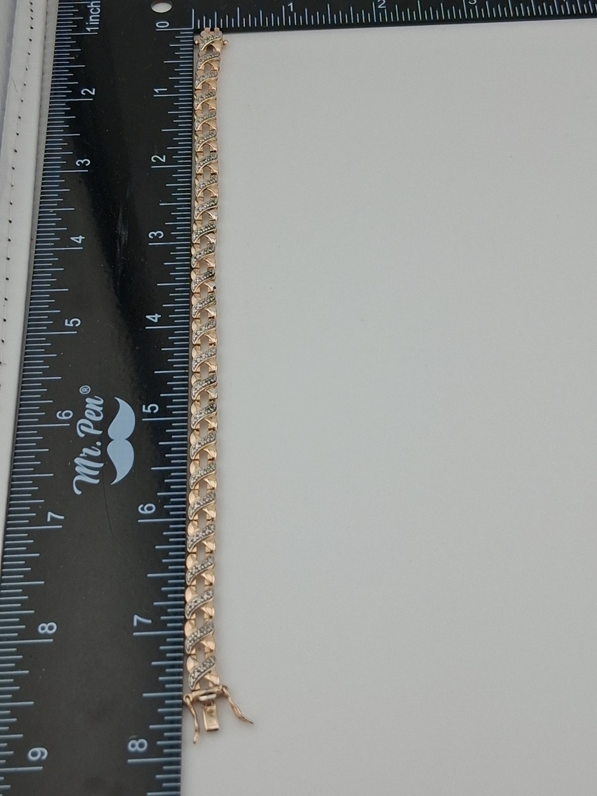 Ross Simons Sterling Silver Vermeil X Link Bracelet 5.4mm Wide 11.2g 7.5″