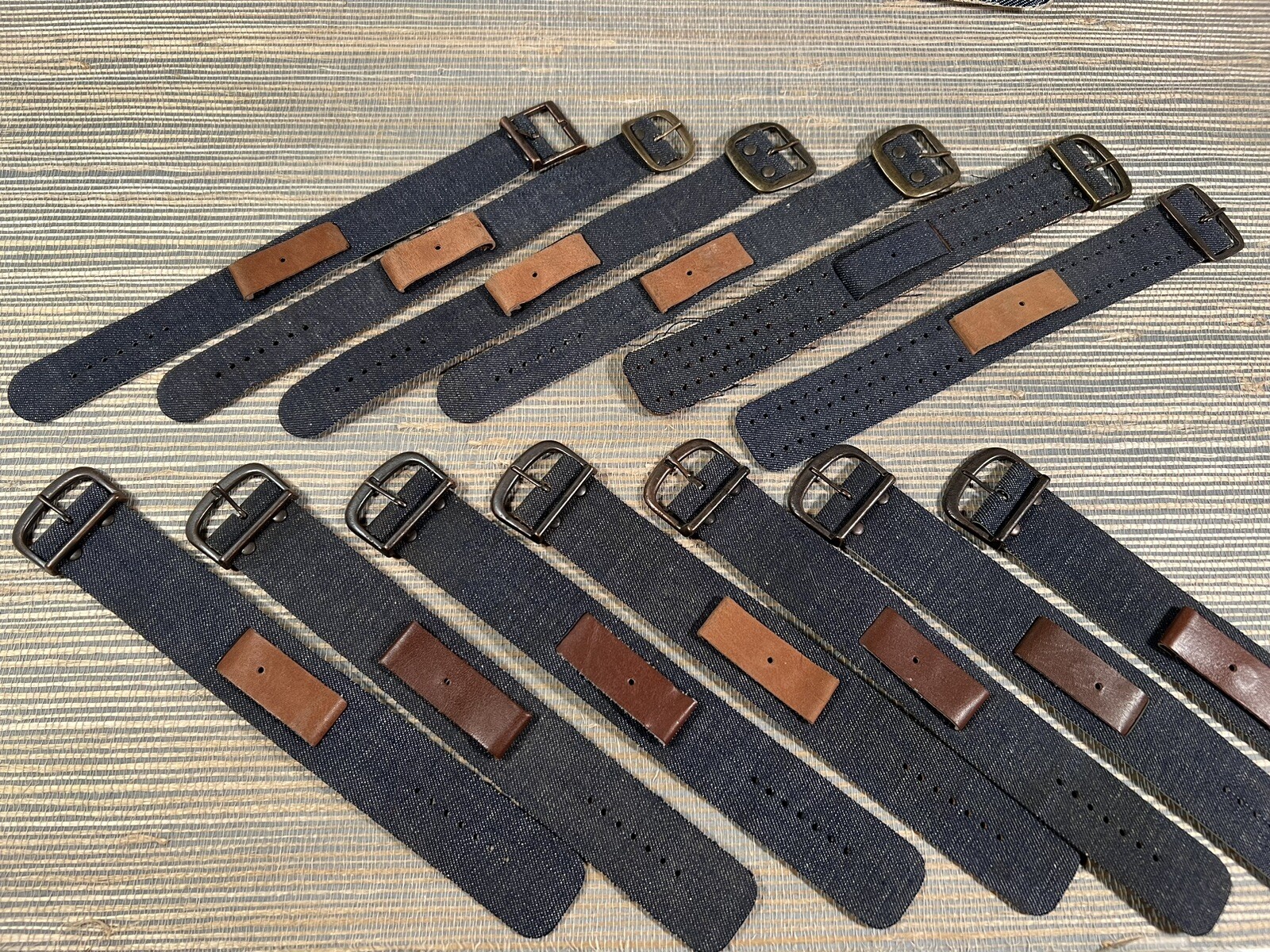 Vintage 1975 Brite Denim & Leather Wide Watch Straps Counter Top Display
