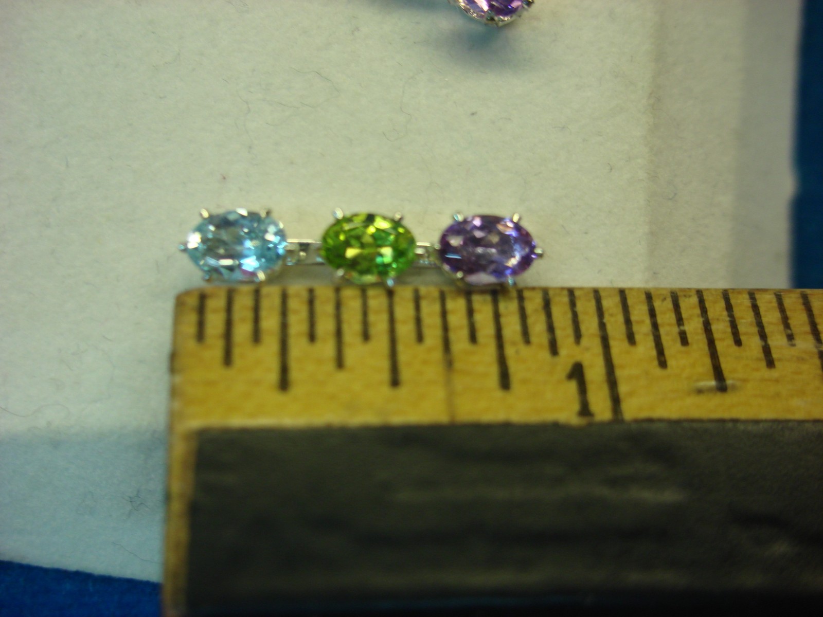 STERLING SILVER EARRINGS WITH 3 DIFF. STONES – AMETHYST,TANZANITE,SAPPHIRE