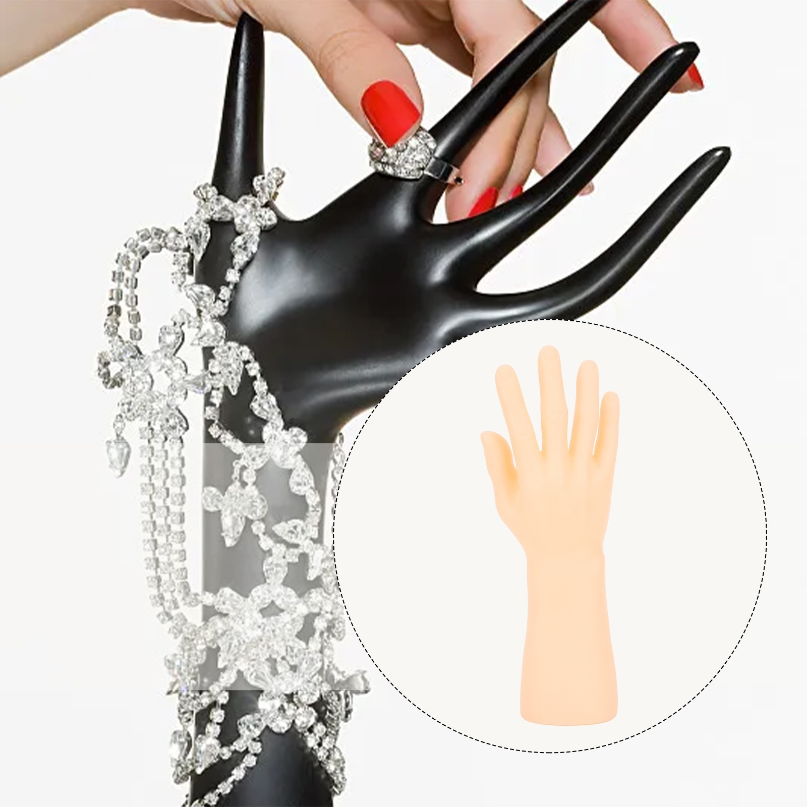 Male Mannequin Right Hand Display Jewelry Bracelet Ring Glove Watch Stand Holder