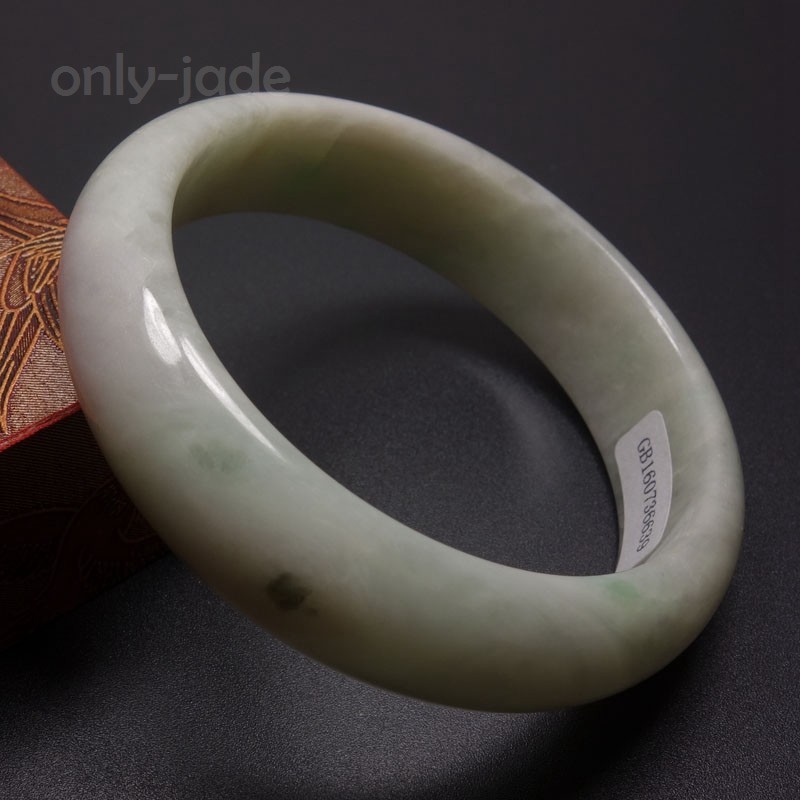 57mm Certified A 100% Natural Lavender Green Jade Jadeite Bracelet Bangle 13331