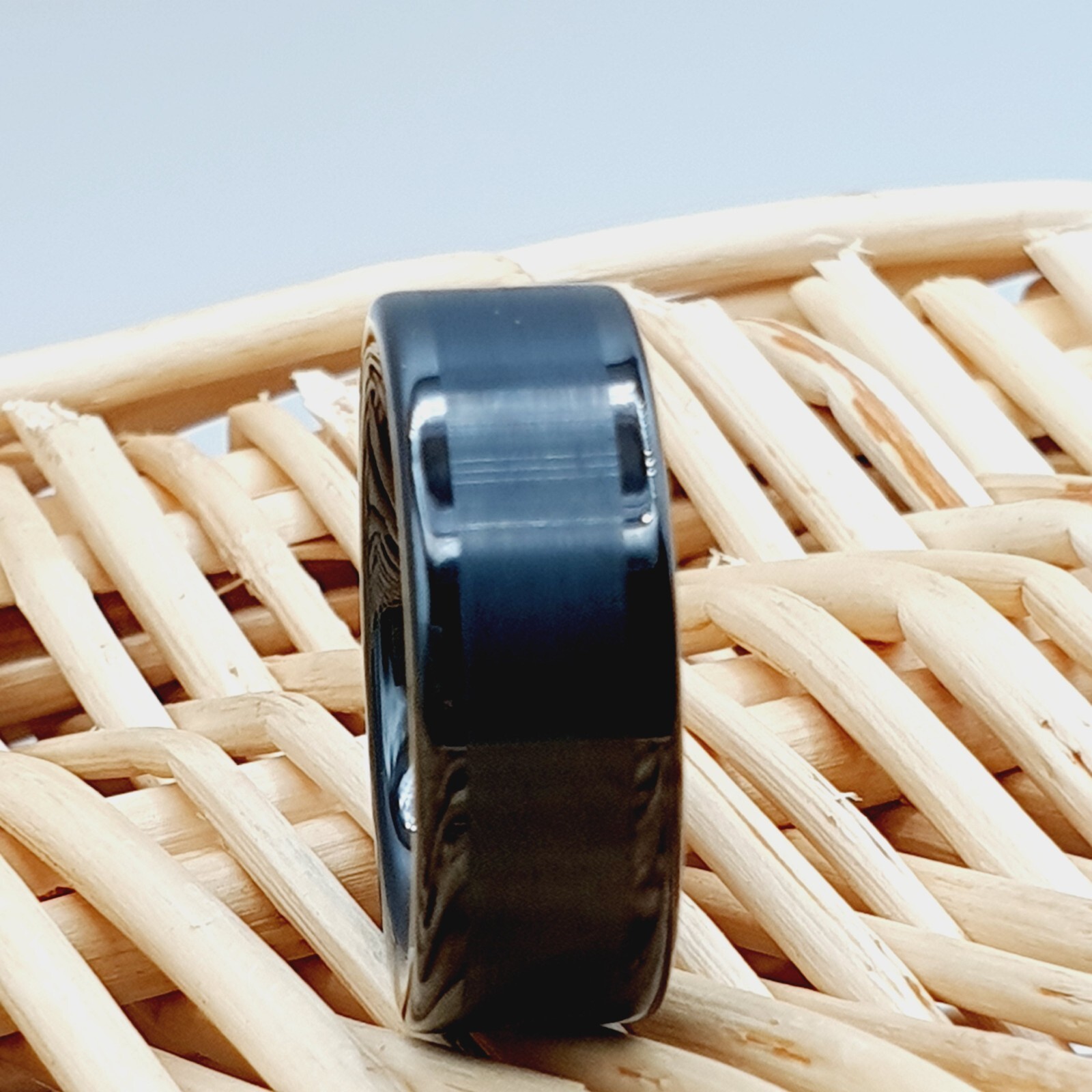 Men’s Women’s Anniversary Promise Ring Brushed Black Tungsten Wedding Band