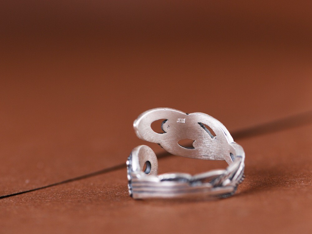 QXX Ring Phoenix Mythical Bird Symbol of Empress Fine Silver Adjustable