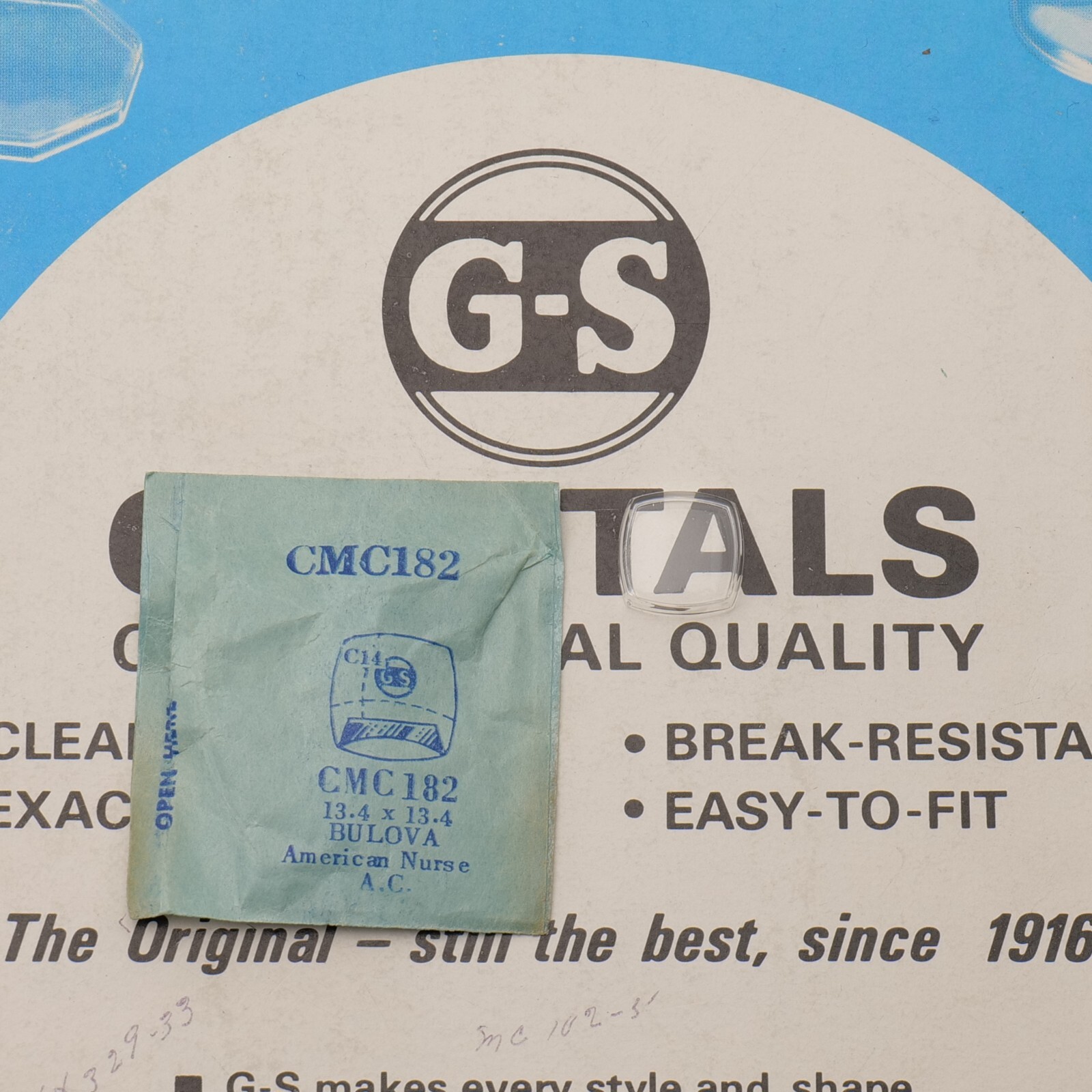 Vintage NOS GS Watch Crystal CMC182 Bulova – 13.4 x 13.4mm NEW (MC)