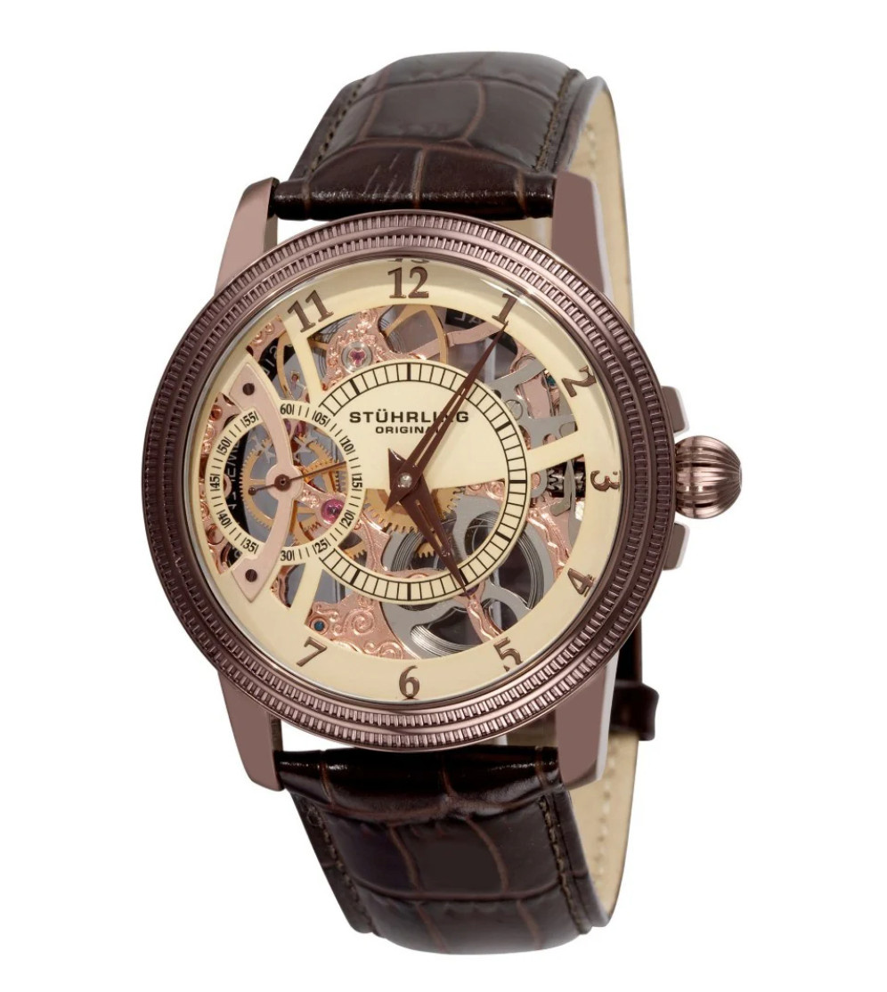 Stuhrling ‘Brumalia’ Mechanical Bronze Stainless Steel Men’s Watch