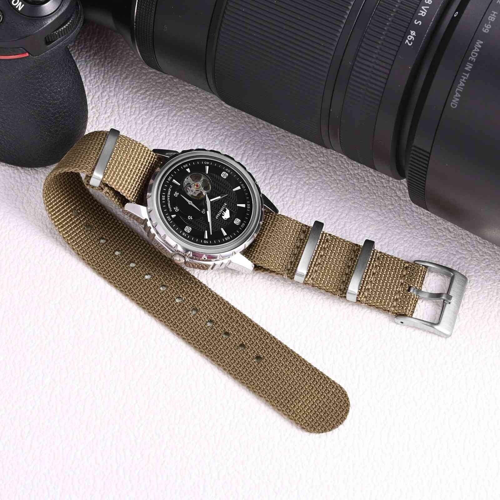 BISONSTRAP Nylon Watch Band One Pieces Watch Strap 18mm 20mm 22mm Breatheble