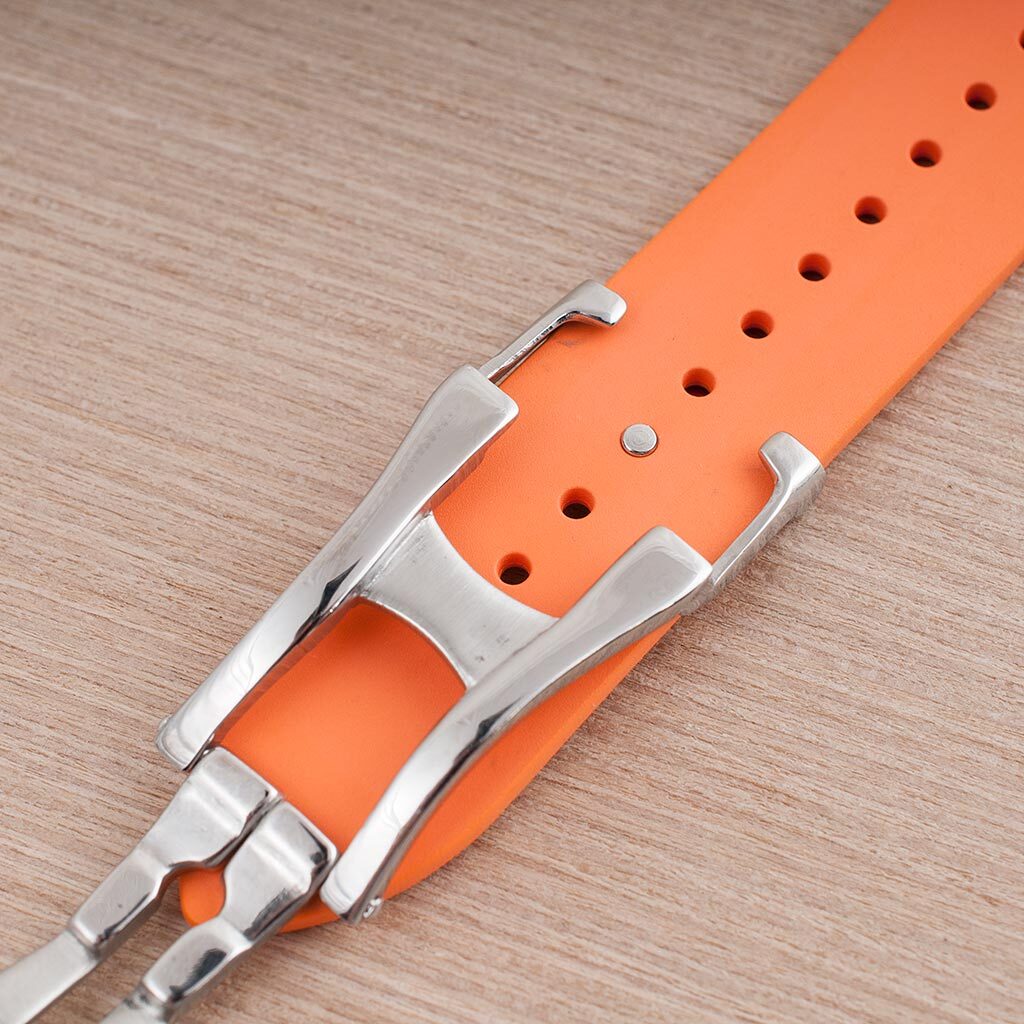 Deployant FKM Rubber Quick Release Watch Straps fits Omega Tag Heuer deployment