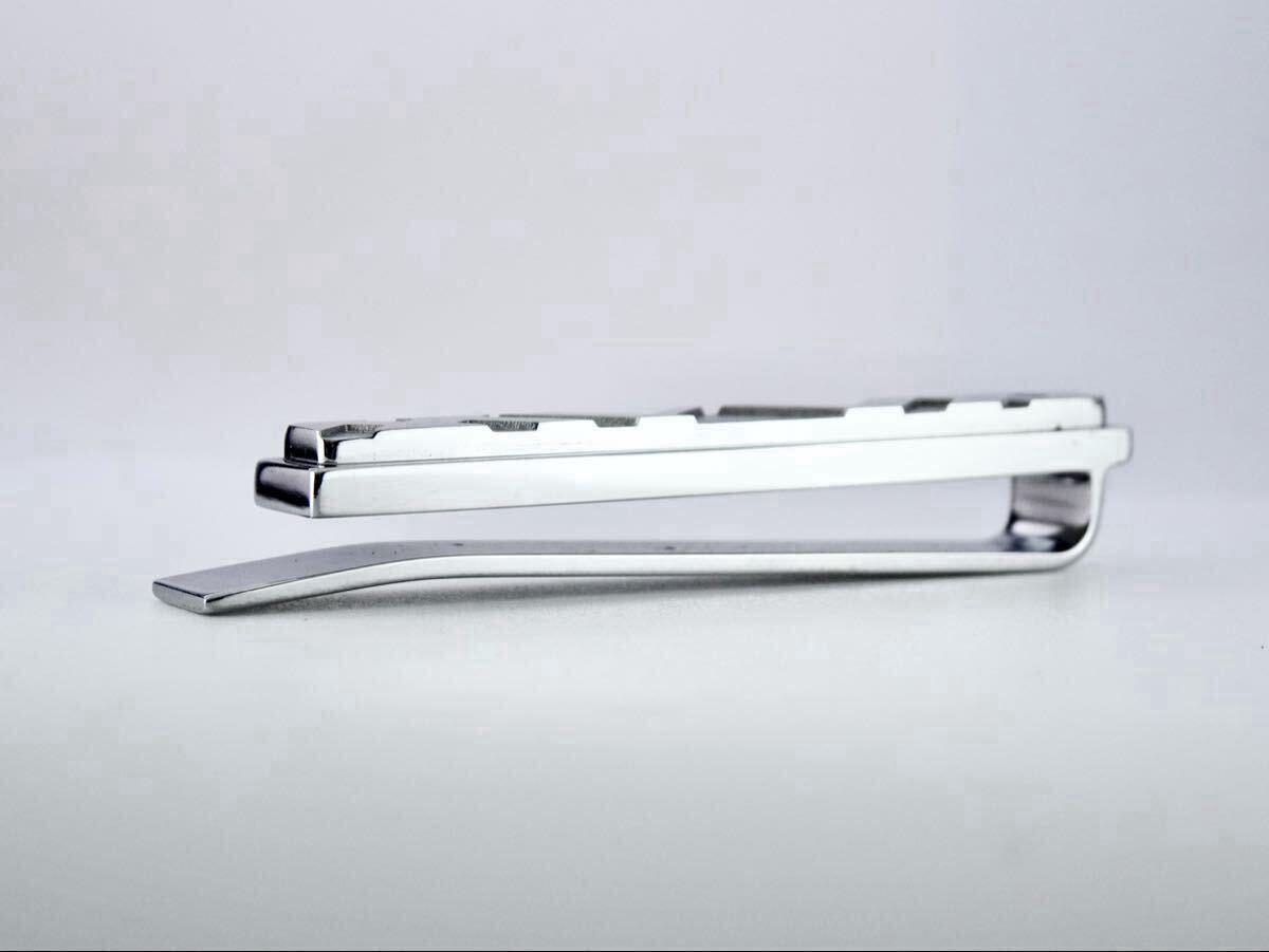BURBERRY Box Glen Check Silver Burberry Tie Pin Tie Bar 7 2 143