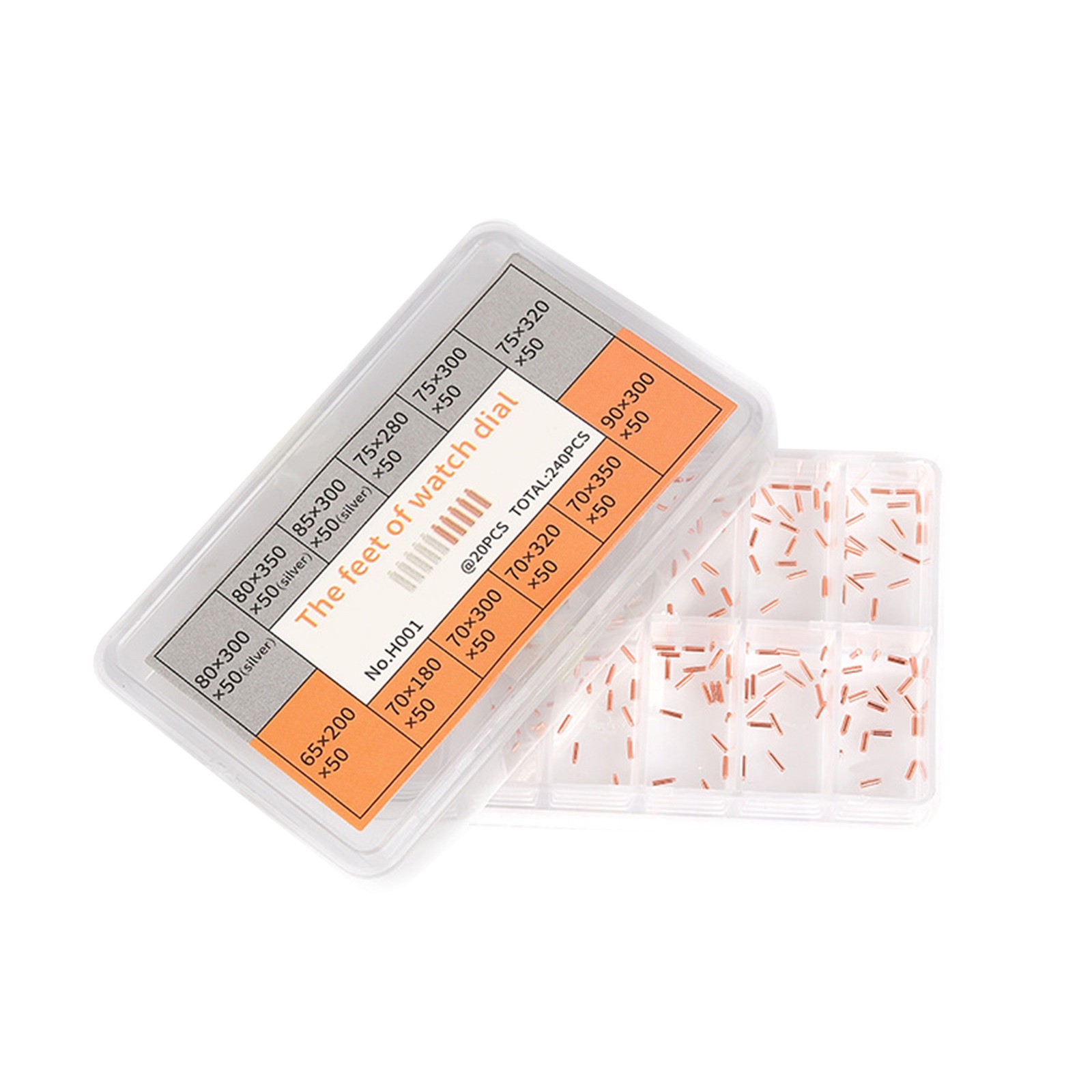 240Pack 12 Size Copper Watch Dial Feet Movement Spare Parts Watch Repair Tools