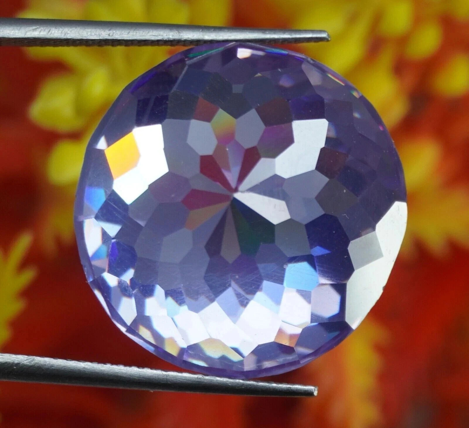 65 Ct Natural Purple Zircon Round Cut Certified Loose Rare Quality Gemstone