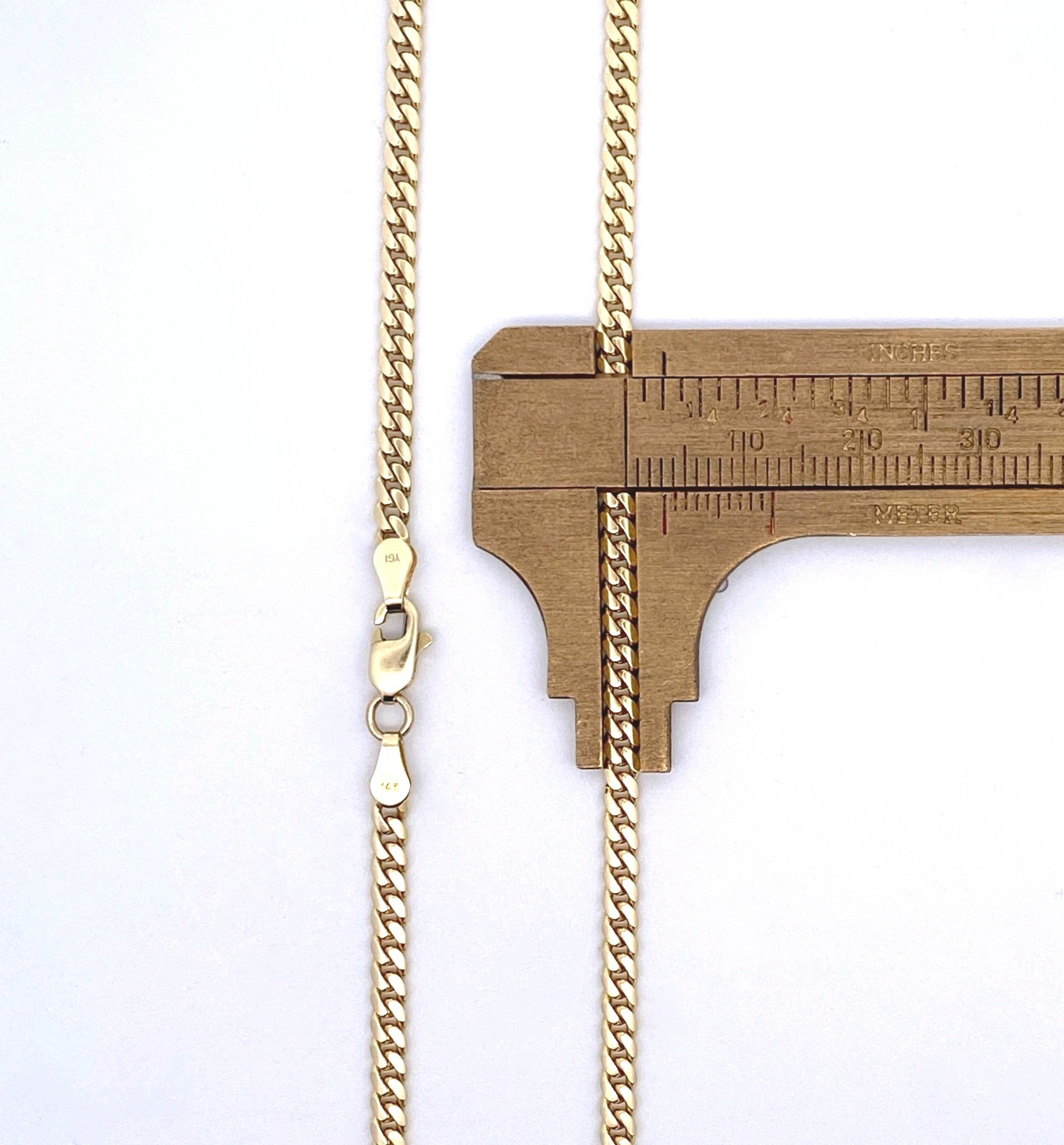 Solid 14K Yellow Gold Miami Cuban Link Necklace Chain 3mm 24.5″ 19.2g Curb