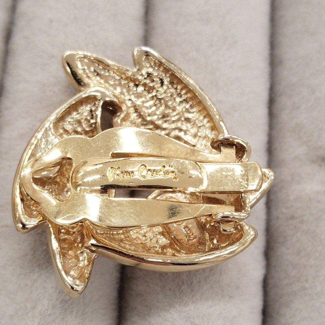 Near mint Pierre Cardin Leaf Design Earrings with Crystals