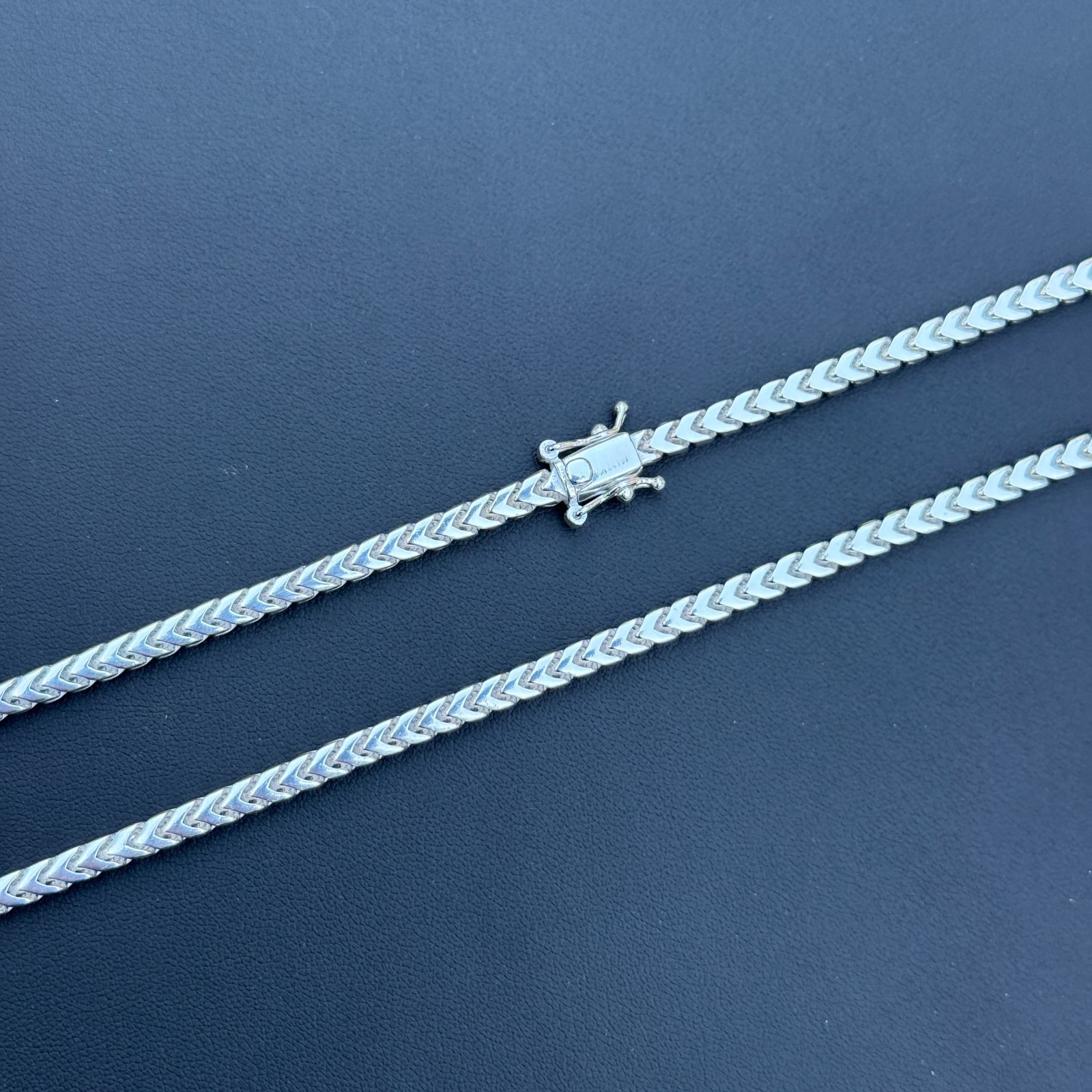 4mm Box Franco Chain Necklace – Solid 925 Sterling Silver Or Oxidized Rhodium