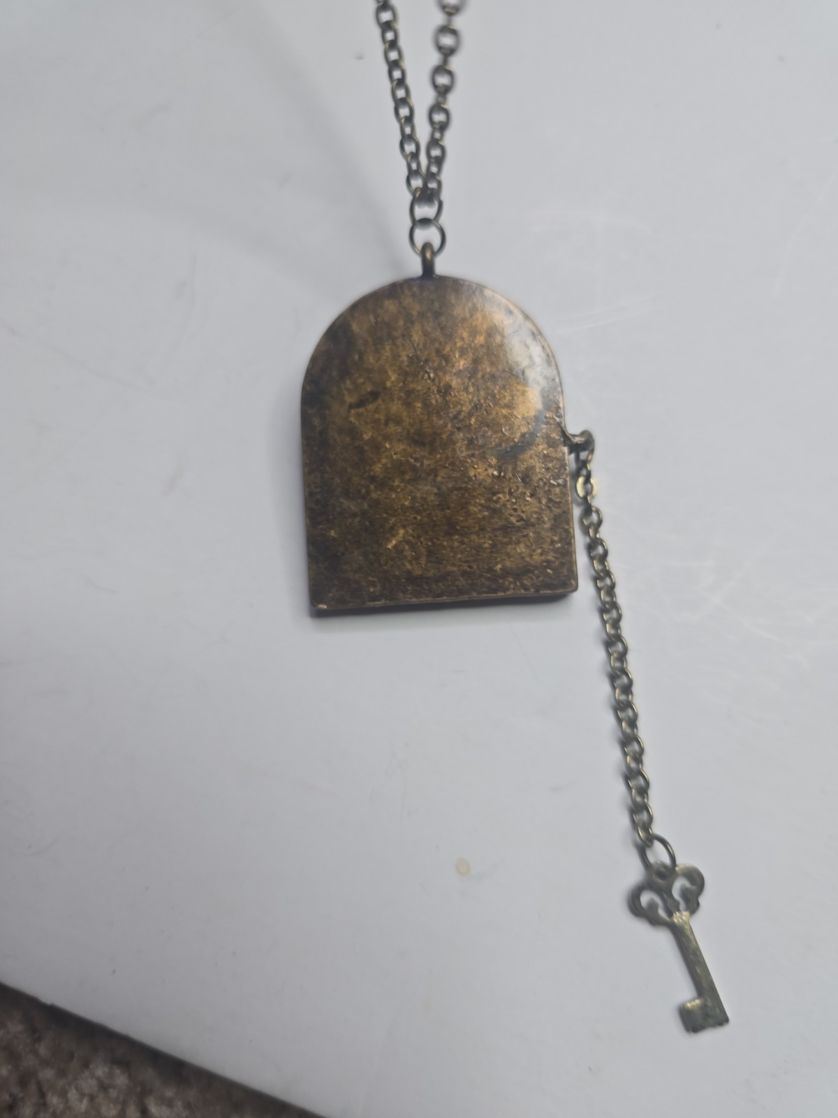 Victoria Trading Company Fairy Door Locket Antiqued Brass Tone With Skeleton Key